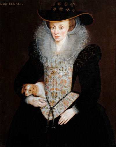 ベネット夫人の肖像、1590年頃（パネルに油彩） 作： Hieronymus Custodis