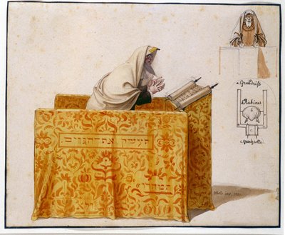 シナゴーグのラビ、1830 作： Hieronymus Hess