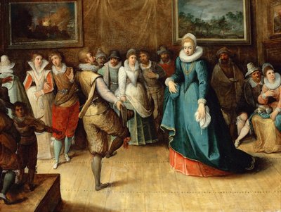 舞踏会 - ヒエロニムス2世フランケン（1578-1623）。木に油彩、1610年頃。寸法：41,5x54 cm。美術史博物館、ヴィエンヌ 作： Hieronymus II Francken