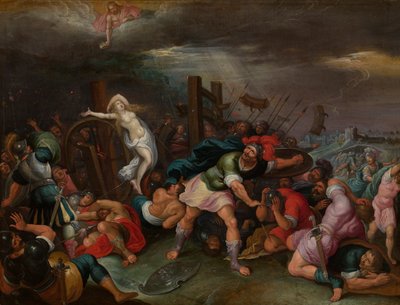 アレクサンドリアの聖カタリナの殉教（パネルに油彩） 作： Hieronymus II Francken