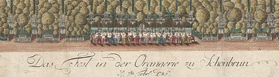 ドイツ語：シェーンブルン宮殿のオランジェリーでのパーティー - 1786年2月7日 作： Hieronymus Loschenkohl