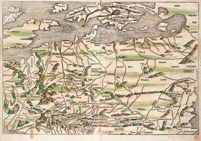 中央および北ヨーロッパの地図 作： Hieronymus Münzer