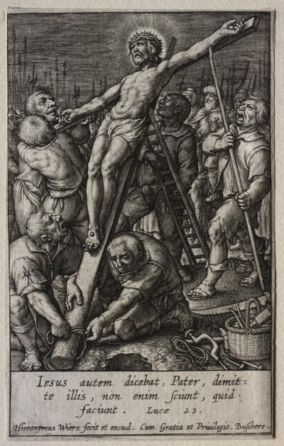 情熱：十字架にかけられているキリスト。 作： Hieronymus or Jerome Wierix