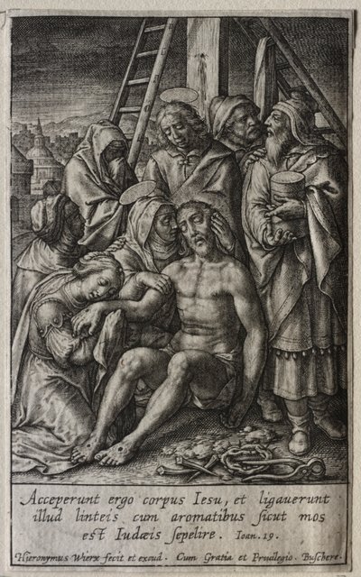 情熱：十字架からの堆積。 作： Hieronymus or Jerome Wierix
