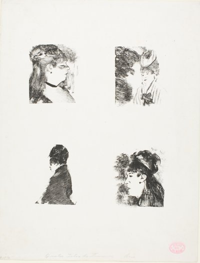 女性4人の首 作： Hilaire Germain Edgar Degas