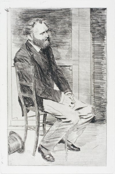 座るマネ、右を向く 作： Hilaire Germain Edgar Degas