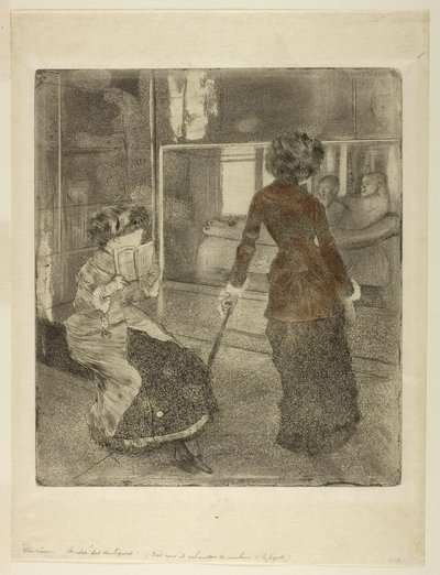 ルーブル美術館のメアリー・カサットエトルリアの回廊 作： Hilaire Germain Edgar Degas
