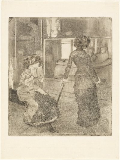 ルーブル美術館のメアリー・カサットエトルリアの回廊 作： Hilaire Germain Edgar Degas