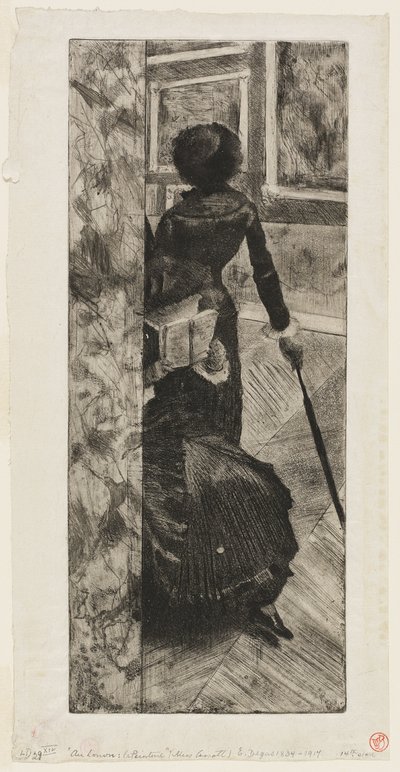 ルーヴル美術館絵画ギャラリーのメアリー・カサット 作： Hilaire Germain Edgar Degas