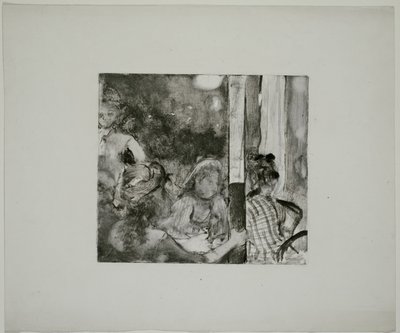 夕暮れのカフェのテラスの女性たち 作： Hilaire Germain Edgar Degas