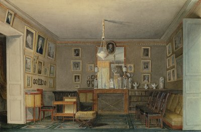 パリ愛好家のキャビネットルーム、1815年頃（トイレとガッシュ紙） 作： Hilaire Thierry