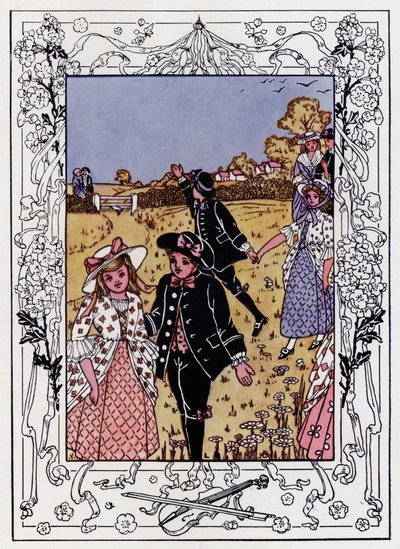 Come Lasses and Lads (カラーリトグラフ) 作： Hilda Broughton