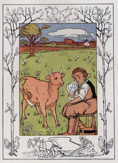 The Old Man And His Wife（カラーリトグラフ 作： Hilda Broughton