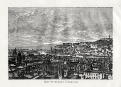 リヨンとフランスのクロワ・ルースの高さ、1879 作： Hildibrand