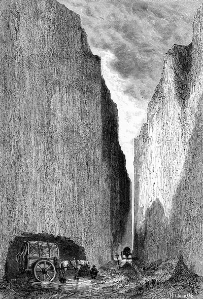 黄色い地球、中国、c1890を通過する道路。 作： Hildibrand