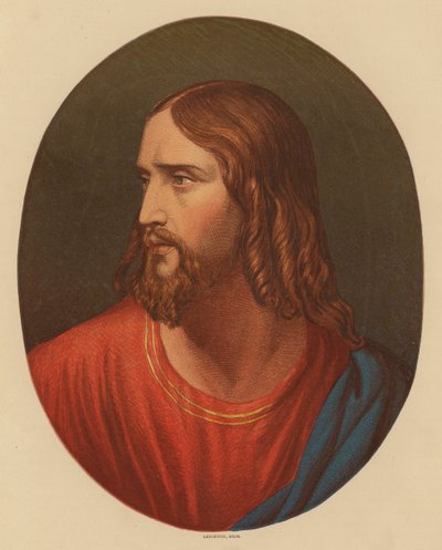 キリストの頭（カラーリトグラフ） 作： Hippolyte (1797 1856) (after) Delaroche