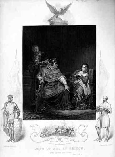 ウィリアム・シェイクスピア（1564-1616）作『ヘンリー六世』第三幕「牢獄のジョーン・オブ・アーク」J・ロジャース（彫刻作品） 作： Hippolyte Delaroche