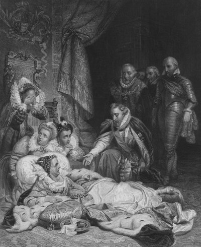 エリザベス女王の死（彫刻 作： Hippolyte Delaroche