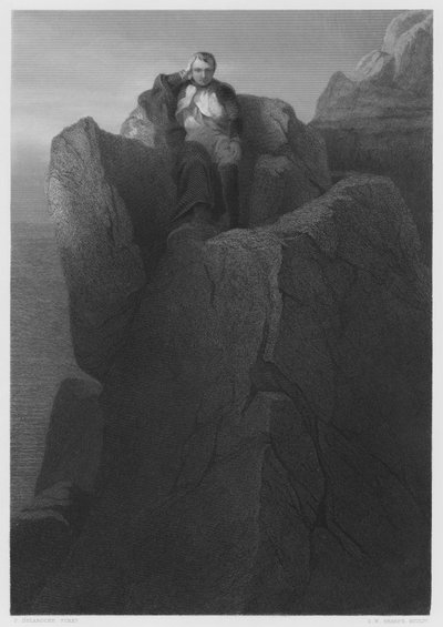 セントヘレナの岩（ロイヤル・コレクションの写真より）（エングレーヴィング 作： Hippolyte Delaroche