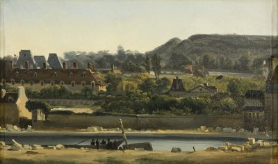 サン・ルイ病院とビュット・ショーモン、パリ、1830年頃（油彩・キャンバス 作： Hippolyte Adam