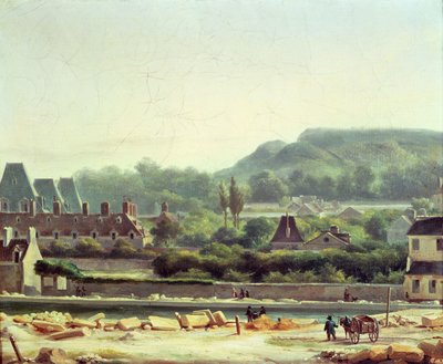 1830年のホピタルサンルイとビュットショーモン 作： Hippolyte Adam