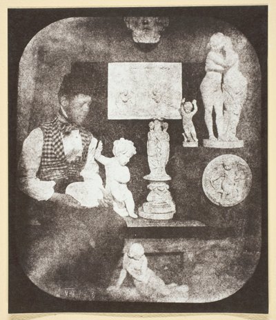 バイヤールとその彫像 作： Hippolyte Bayard