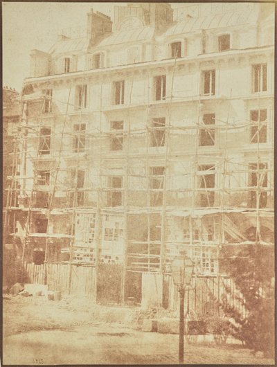 [マドレーヌ広場のマドレーヌ・ギャラリーの建設]。 作： Hippolyte Bayard