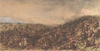 戦闘シーン ウォータールー、1815-66。 作： Hippolyte Bellange