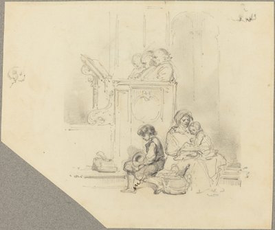 礼拝での人物 作： Hippolyte Bellange