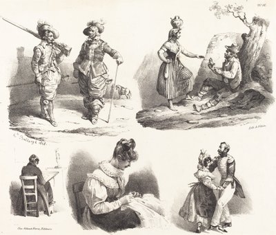 5 つのビネット 作： Hippolyte Bellange