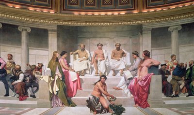 半自転車：すべての年齢のアーティスト、Ictinus、Apelles、およびPhidiasの詳細、1836-41フレスコ83553および83555も参照 作： Hippolyte Delaroche