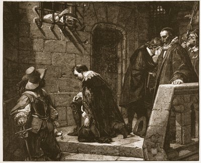 処刑の途中のストラフォード卿、「イギリスの教会：人民の歴史」からのイラスト、HDM Spence-Jones、パブ。 1910年頃（セピア写真） 作： Hippolyte Delaroche