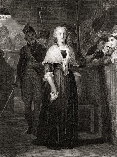 1793年10月14日、革命裁判所の前のマリーアントワネット、ウィリアムフレンチの彫刻（c.1815-98） 作： Hippolyte Delaroche