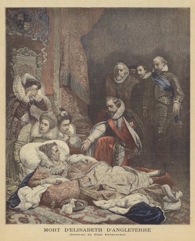 イギリスの女王エリザベス1世の死 作： Hippolyte Delaroche