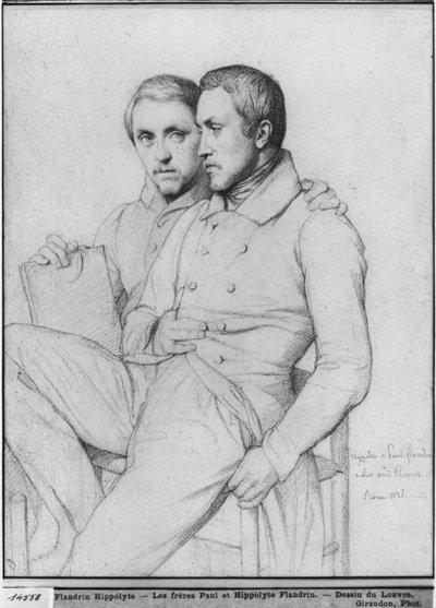 イポリットとポールフランドリンの二重肖像、1835年（紙に黒鉛） 作： Hippolyte Flandrin