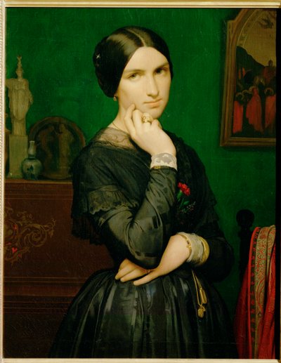 イポリット・フランドラン夫人（キャンバスに絵画） 作： Hippolyte Flandrin