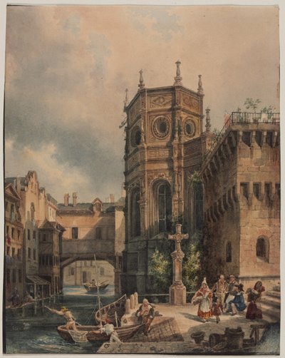 運河の情景 作： Hippolyte Jean Baptiste Garnerey