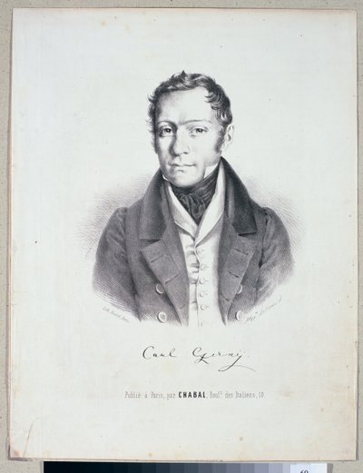 Huardによって刻まれたカールチェルニー（1791-1857） 作： Hippolyte Lallemand