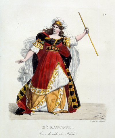 フランスの女優マドモアゼル・ルクール（1815年没）が「コメディ・フランセーズ」のメデイー役を演じる。 作： Hippolyte Lecomte