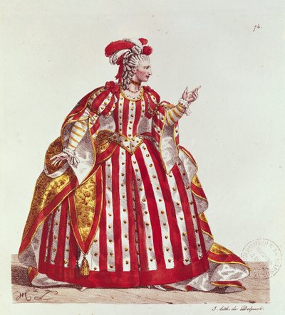 フランソワセラフィンデルペック（1778-1825）1740によって彫刻されたジャンラシーヌ（1639-99）の「ブリタニクス」におけるアグリッピナの役割におけるマドモアゼルデュメスニル（1713-1803） 作： Hippolyte Lecomte