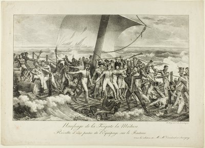 フリゲート艦メデューサの難破船。 いかだ乗組員の反乱 作： Hippolyte Lecomte