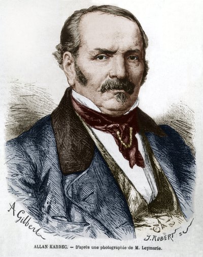 アラン・カルデック (1804-1869) 本名イッポリテ・レオン・デニサール・リヴァイユ、フランスのスピリチュアリズムの発明者、レイマリーの写真の後に彫刻 作： Hippolyte Leymarie