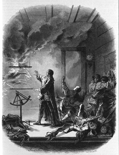 1761年に科学アカデミーのシャップ・ドートロシュ氏がシベリアのトボリスクで体験したもの。ルプランスが描いたパックの絵。 作： Hippolyte Louis Pauquet