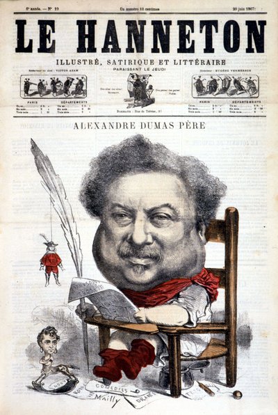 アレクサンドル・デュマ・ペール - 1867年6月20日付「Le Hanneton」にて 作： Hippolyte Mailly