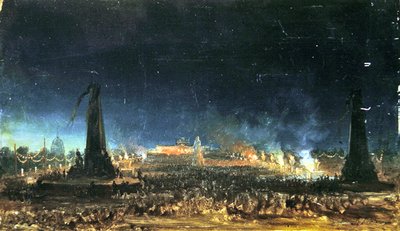 シャンドマルス、パリの夜のお祭り 作： Hippolyte Victor Valentin Sebron