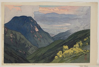 大天上岳より 日本アルプス十二景 大正時代 作： Hiroshi Yoshida