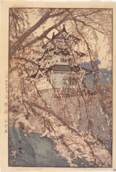 Hirosakin linna (värillinen puupalikkaprintti) 作： Hiroshi Yoshida