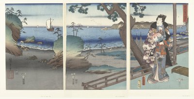 で えぇがんて pりんs げんじ て すま ふりゅ げんじ すま (ちtぇ おん おbじぇct) 作： Hiroshige (I) , Utagawa