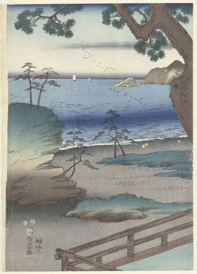 で えぇがんて pりんs げんじ て すま ふりゅ げんじ すま 作： Hiroshige (I) , Utagawa