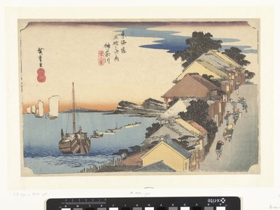 Kanagawa, bergopwaarts Kanagawa, dai no kei (title on object) De 53 stations van de Tokaido (series title) Tokaido gojusan tsugi no uchi (series title on object) 作： Hiroshige (I) , Utagawa